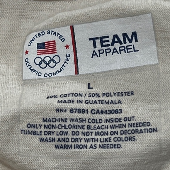 USA 1992 Olympic Cream T-Shirt Womens Vneck Sports Tshirt - Picture 4 of 4
